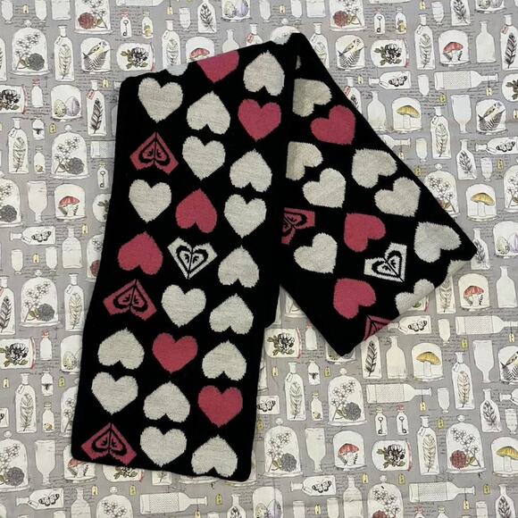 Y2k roxy heart print reversible scarf - Picture 2 of 6